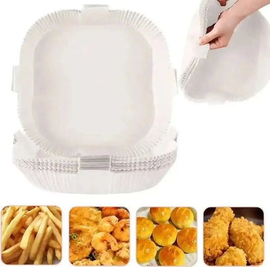 100-Pack: Air Fryer Disposable Paper Liners DailySale Natural White Natural-White-