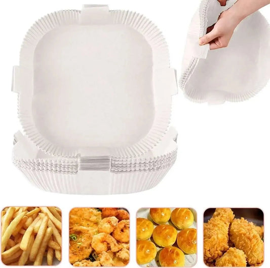 100-Pack: Air Fryer Disposable Paper Liners DailySale Natural White Natural-White-