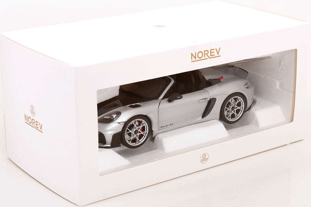 Norev 2023 Porsche 718 Spyder RS w/ Weissach Package GT Silver Metallic 1:18 STM Diecast Default Title Default Title-