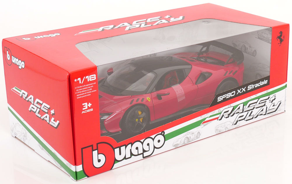 Bburago 2024 Ferrari SF90XX Stradale Rosso Corsa w/ Black Roof Ferrari Red 1:18 STM Diecast Default Title Default Title-