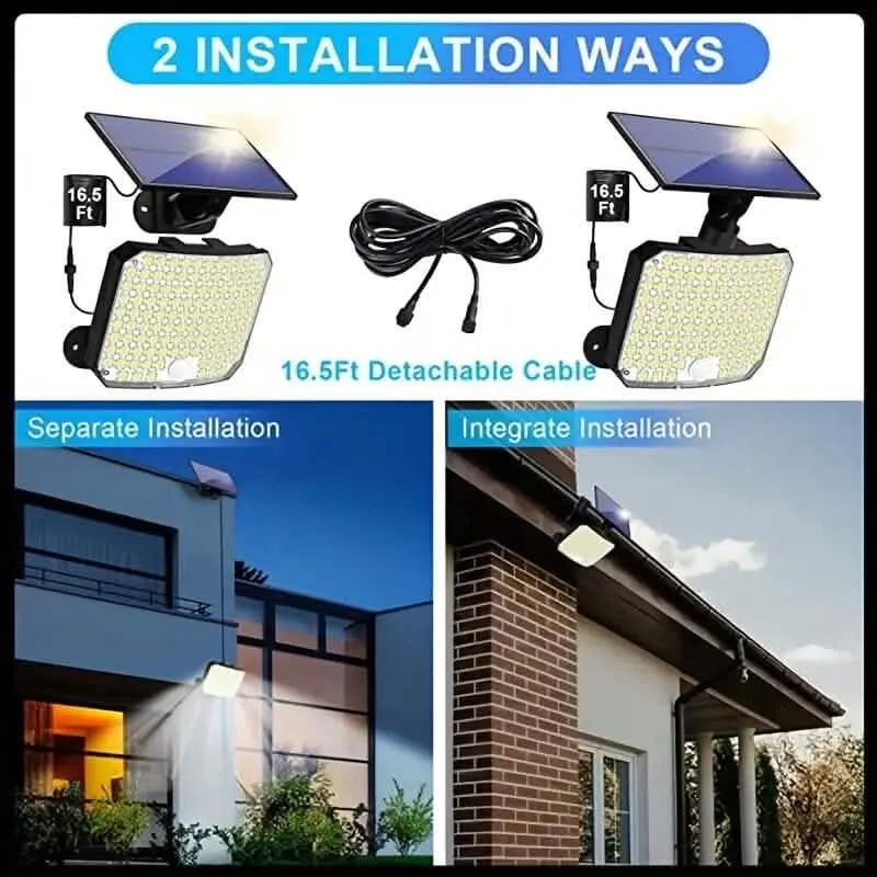 118 LED Solar Motion Sensor Flood Lights with Remote Control Cartsfy Inc.