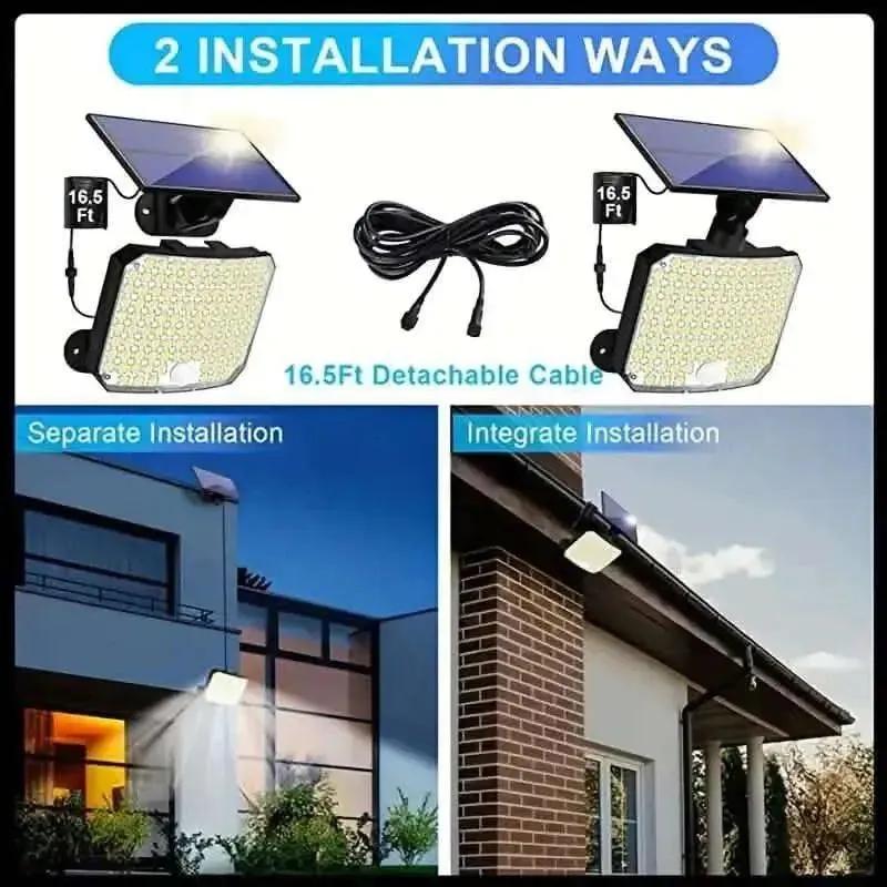 118 LED Solar Motion Sensor Flood Lights with Remote Control DailySale 1-Piece 2-Piece 1-Piece-2-Piece-