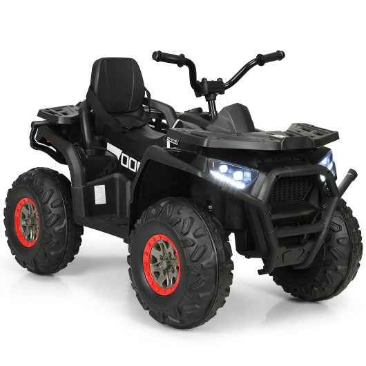 12 V Kids Electric 4-Wheeler ATV Quad with MP3 and LED Lights-Black Cartsfy Inc.