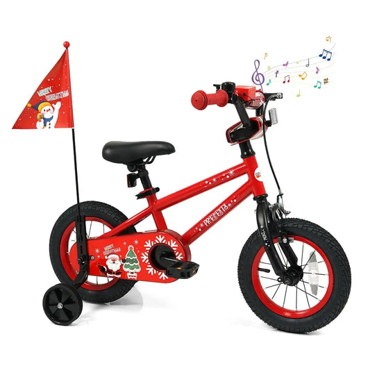 Kids Bike 12-18 Inch with Training Wheels & Christmas Music DirectDeals 12 Inch 14 Inch 16 Inch 12 Inch-14 Inch-16 Inch-18 Inch-