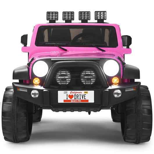 12V 2-Seater Ride on Car Truck with Remote Control and Storage Room-Pink Cartsfy Inc.
