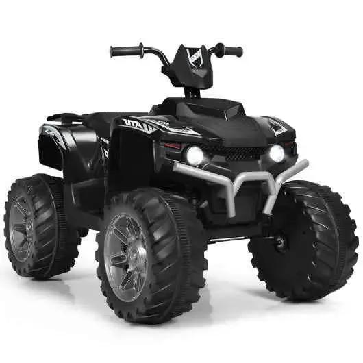 12V Kids Ride on ATV with LED Lights and Treaded Tires and LED lights-Black VYSN Default Title Default Title-