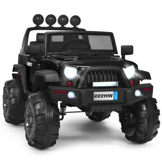 12V Kids Ride On Truck with Remote Control and Double Magnetic Door-Black Cartsfy Inc.