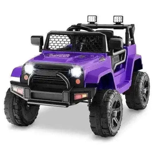 12V Kids Ride On Truck with Remote Control and Headlights-Purple Cartsfy Inc.