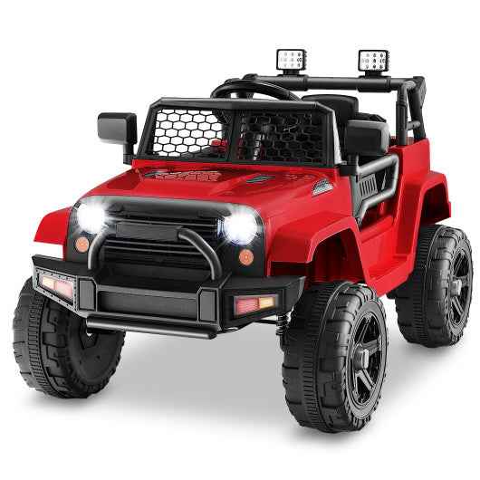 12V Kids Ride On Truck with Remote Control and Headlights-Red Cartsfy Inc.