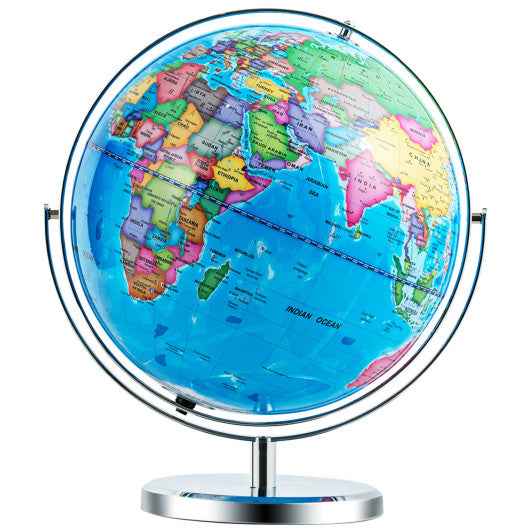 13 Inch Illuminated World Globe 720° Rotating Map with LED Light Cartsfy Inc.