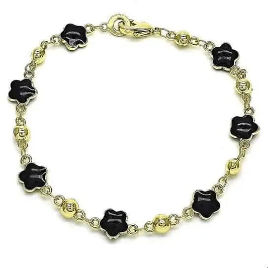 14k Gold Filled High Polish Finish Enamel Flower Bracelet Cartsfy Inc.