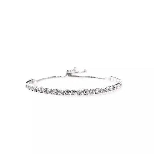 14K White Gold Tennis Bracelets with Crystals from Swarovski Adjustable DailySale Default Title Default Title-