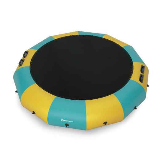 15 Feet Inflatable Splash Padded Water Bouncer Trampoline-Yellow Cartsfy Inc.