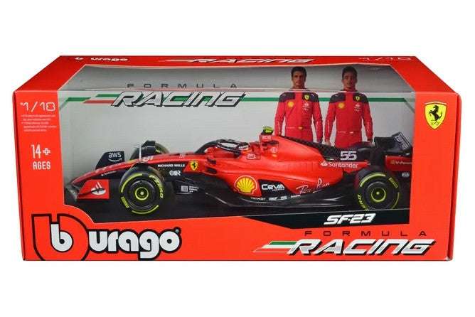 Bburago Ferrari F1 SF-23 Team Scuderia Ferrari HP #55 World Champion 2023 (Sainz) 1:18 STM Diecast Default Title Default Title-