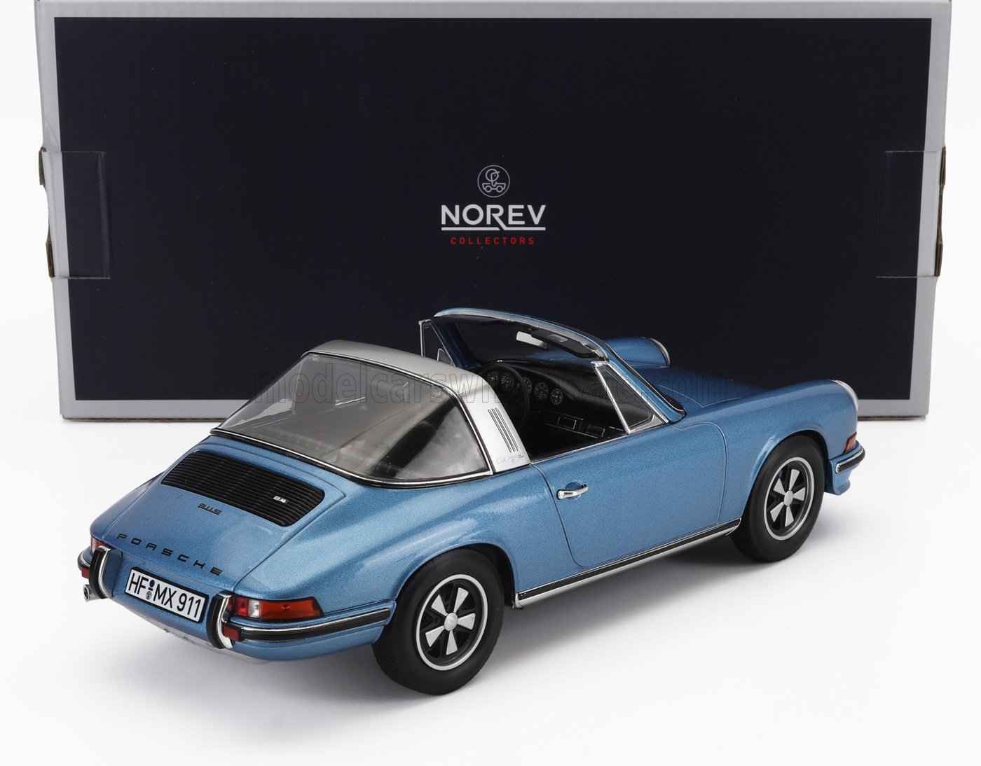Norev 1973 Porsche 911 S 2.4 Targa w/ Removable Top Blue Metallic 1:18 STM Diecast Default Title Default Title-