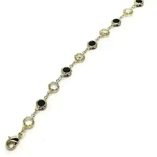 18K Gold Filled Black and White Crystal Ankle Bracelet Cartsfy Inc.