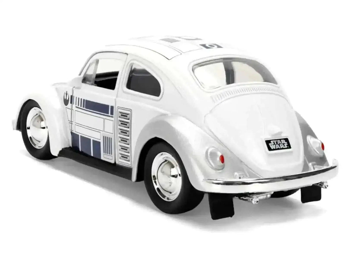 1959 Volkswagen Beetle "R2-D2" Livery White with Graphics "Star Wars" Franchise "Hollywood Rides" Series 1/32 Diecast Model Car by Jada Cartsfy Inc.