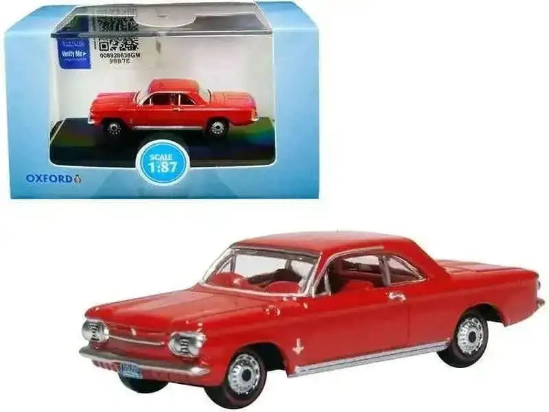 1963 Chevrolet Corvair Coupe Diecast Model in Riverside Red by Oxford Diecast