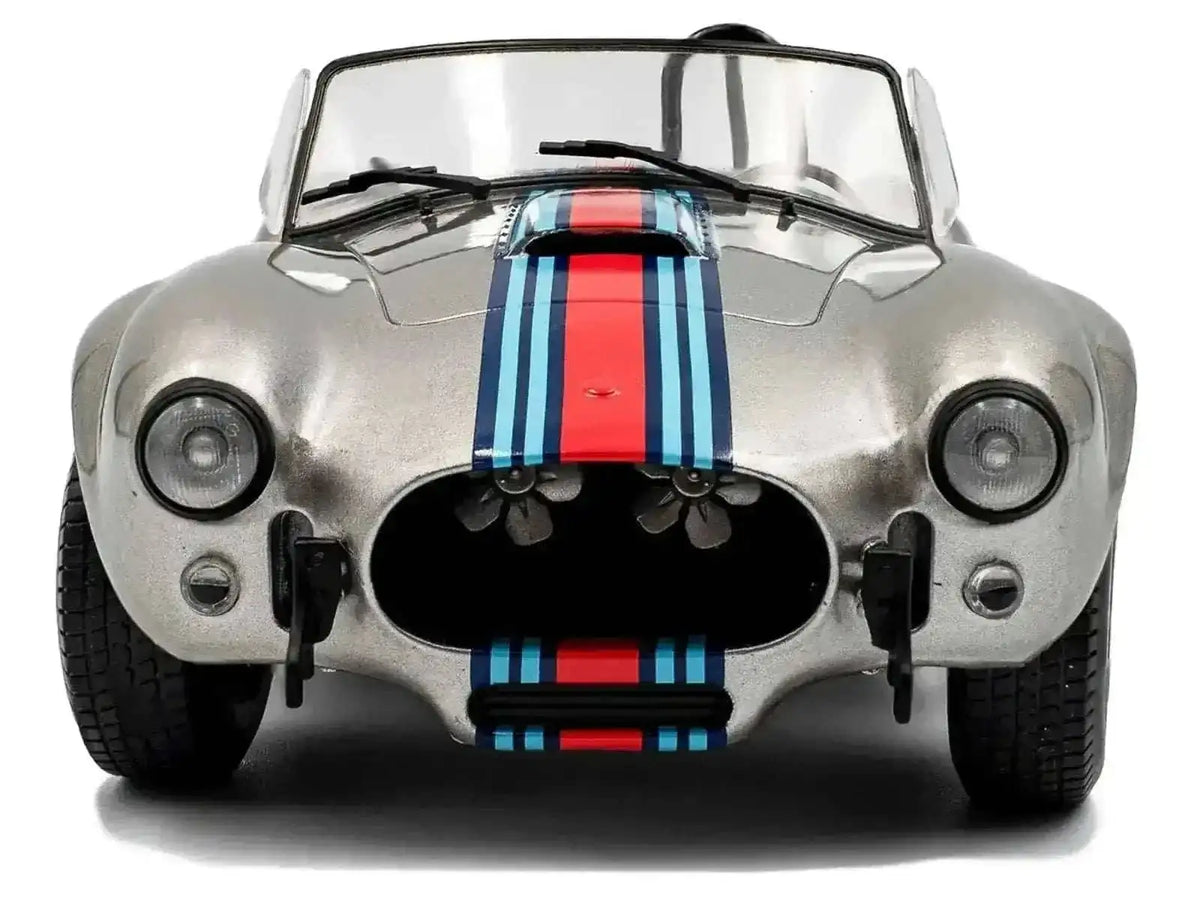 1965 Shelby Cobra 427 MKII "Solido Works M Racing Tribute" Gray Metallic with Stripes 1/18 Diecast Model Car by Solido Cartsfy Inc.