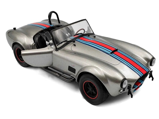 1965 Shelby Cobra 427 MKII "Solido Works M Racing Tribute" Gray Metallic with Stripes 1/18 Diecast Model Car by Solido Miniature Motors Default Title Default Title-