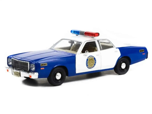 1975 Plymouth Fury "Osage County Sheriff" Blue and White 1/24 Diecast Model Car by Greenlight Miniature Motors Default Title Default Title-