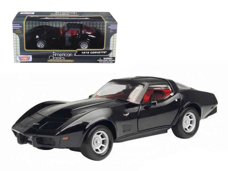 1979 Chevrolet Corvette Black 1/24 Diecast Car Model by Motormax Cartsfy Inc.