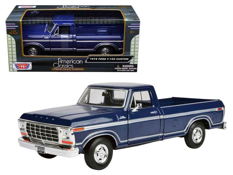 1979 Ford F-150 Pickup Truck Dark Blue 1/24 Diecast Model Car by Motormax Miniature Motors Default Title Default Title-