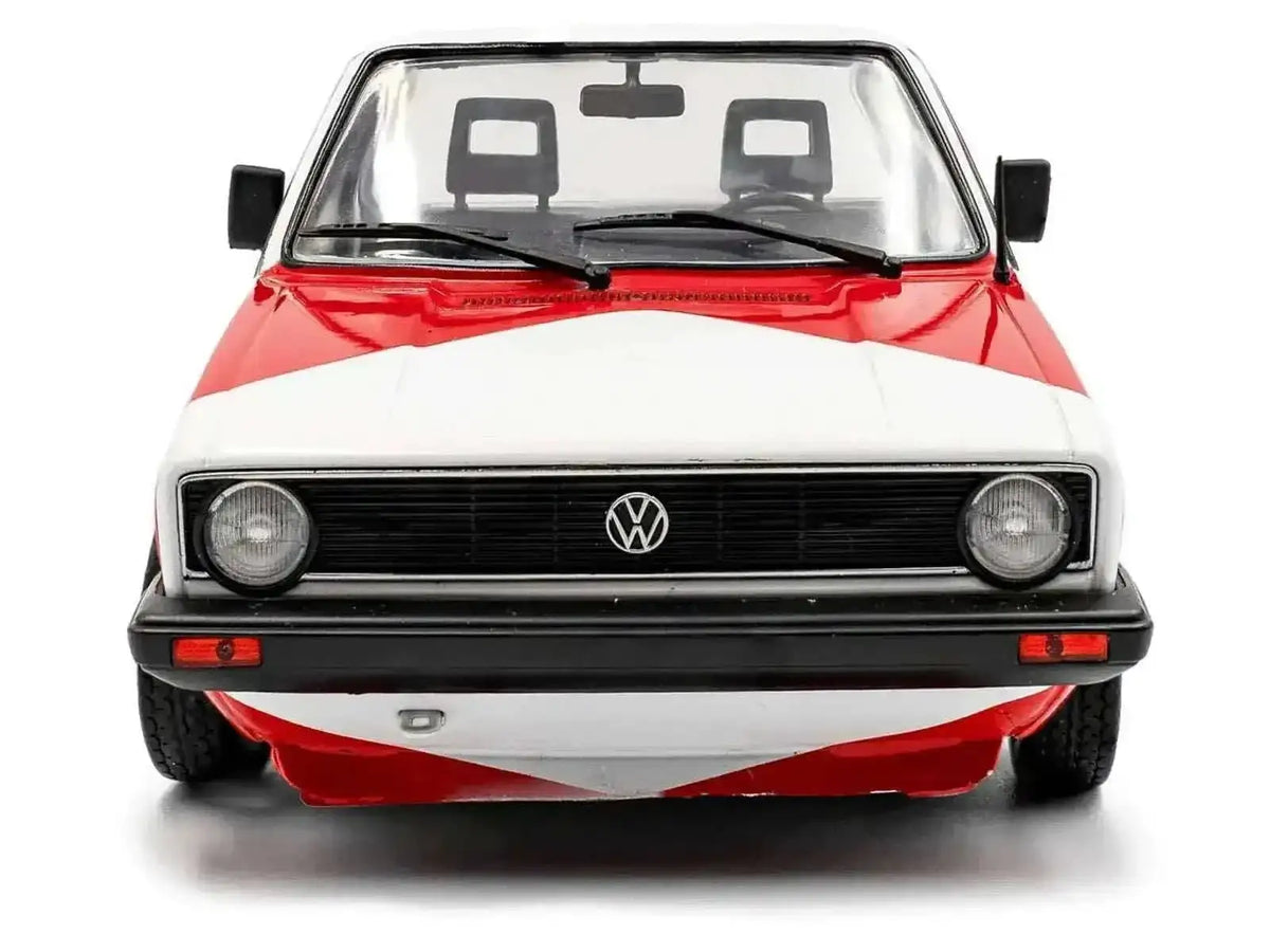 1983 Volkswagen Caddy MK 1 Pickup Truck "Red Cowboy Racing Tribute" White and Red 1/18 Diecast Model Car by Solido Cartsfy Inc.