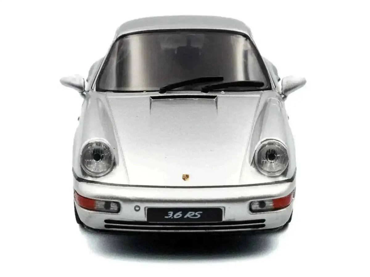 1994 Porsche 911 (964) RS Silver Metallic with Black Stripes 1/43 Diecast Model Car by Solido Cartsfy Inc.