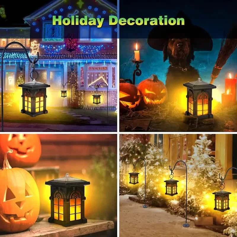 2 - Pack: IP65 Waterproof Solar Outdoor Lights With Flickering Flame - Cartsfy Inc.