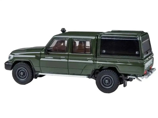 2014 Toyota Land Cruiser LC 79 with Camper Shell Military Green 1/64 Diecast Model Car by Paragon Models Cartsfy Inc.