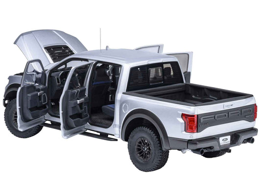 Ingot silver 1/18 scale 2019 Ford F-150 Raptor pickup truck model car by Autoart