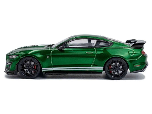 2020 Ford Mustang Shelby GT500 Fast Track Eruption Green Metallic with White Stripes 1/43 Diecast Model Car by Solido Miniature Motors Default Title Default Title-