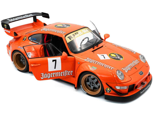 2020 RWB Bodykit #7 "Jagermeister" Orange with Graphics 1/18 Diecast Model Car by Solido Cartsfy Inc.