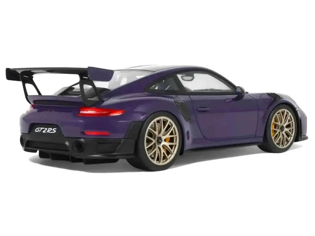 2021 Porsche 911 (991.2) GT2 RS Ultraviolet Metallic with Carbon Stripes 1/18 Model Car by GT Spirit Cartsfy Inc.