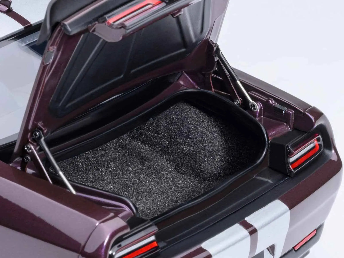 2022 Dodge Challenger SRT Jailbreak Hellraisin Purple with White Stripes 1/18 Model Car by Autoart Cartsfy Inc.