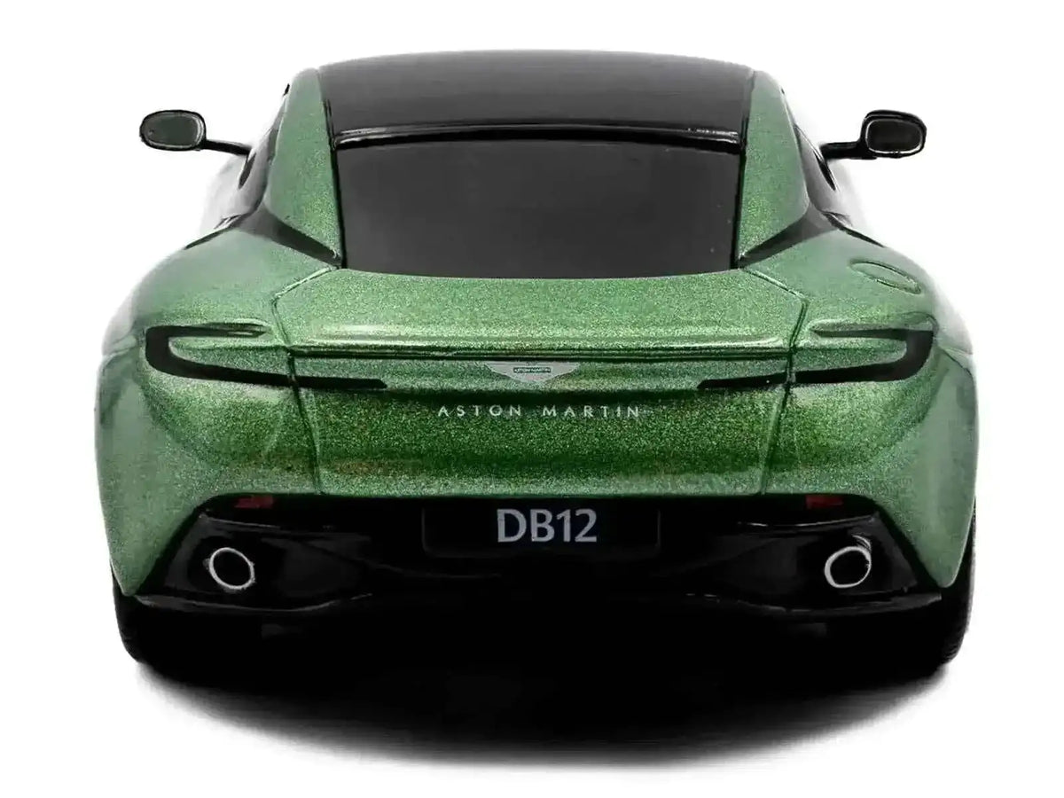 2023 Aston Martin DB12 Coupe Iridescent Emerald Metallic with Black Top 1/43 Diecast Model Car by Solido Cartsfy Inc.