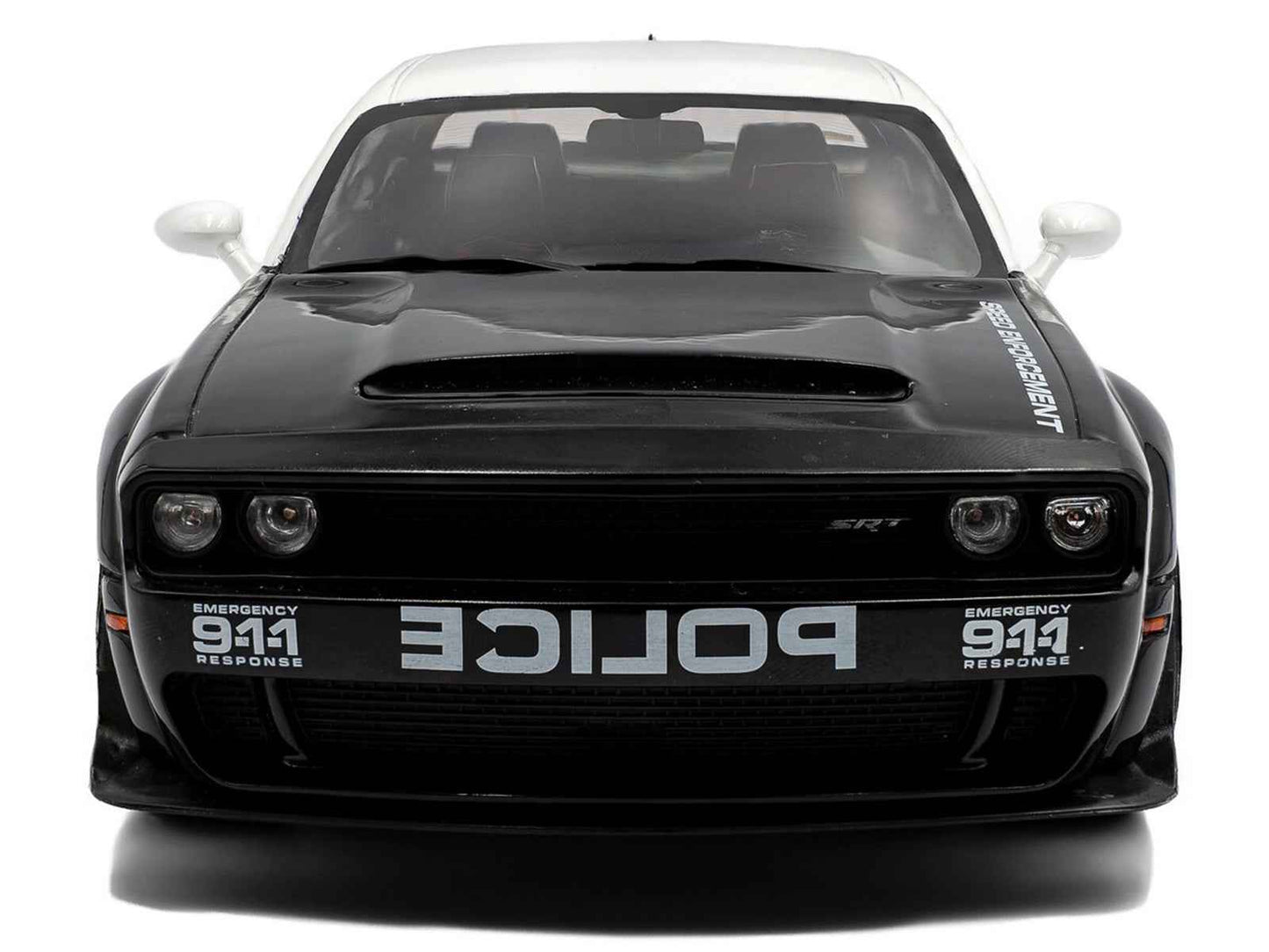 2023 Dodge Challenger Demon "Police" Black and White 1/18 Diecast Model Car by Solido Cartsfy Inc.