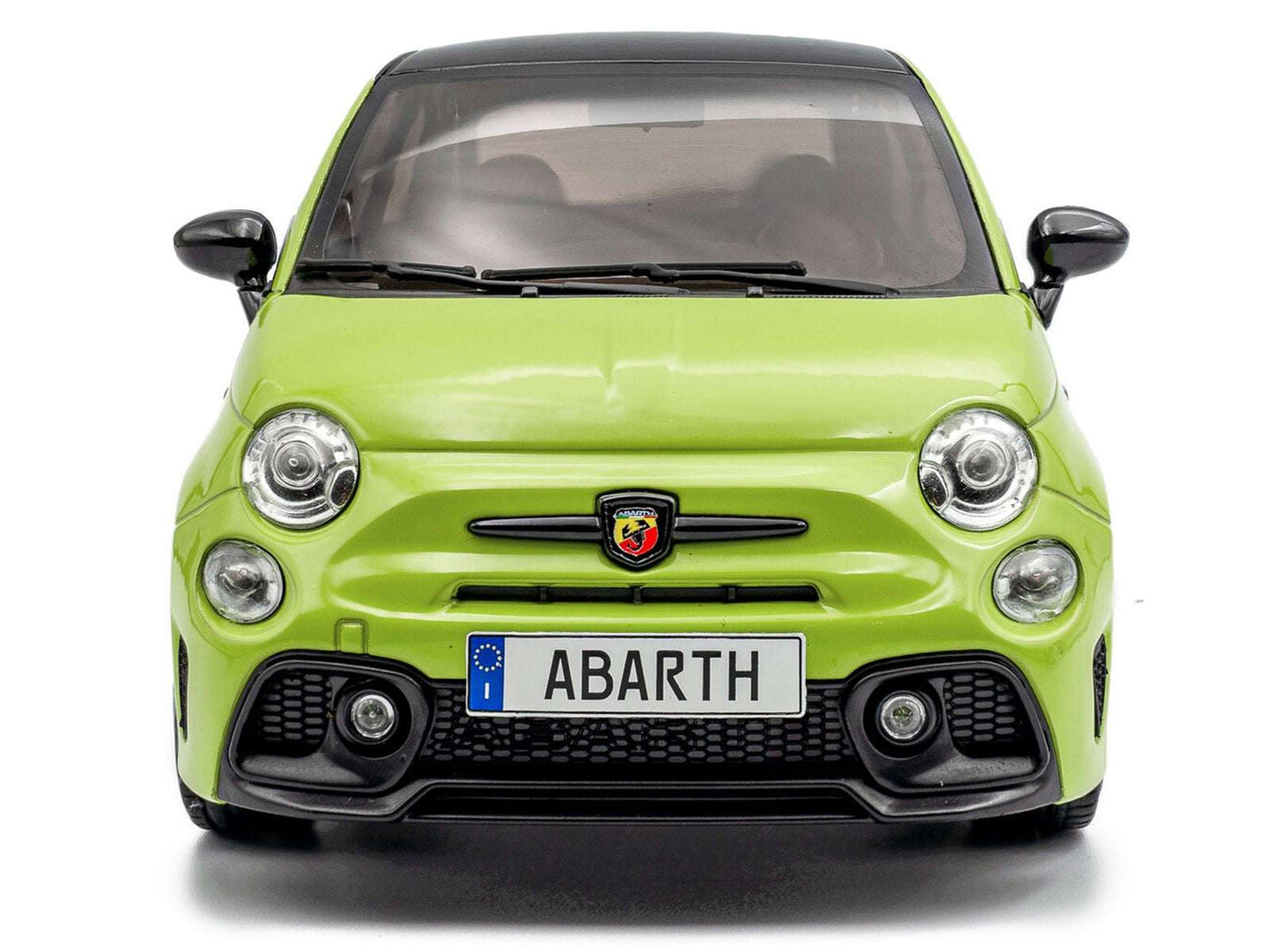2023 Fiat F595 Abarth Verde Adrenalina Green with Black Top and Stripes 1/18 Diecast Model Car by Solido Miniature Motors Default Title Default Title-