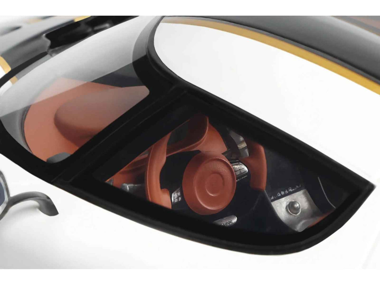 2023 Koenigsegg Regera White with Black Stripes 1/18 Model Car by GT Spirit Miniature Motors Default Title Default Title-