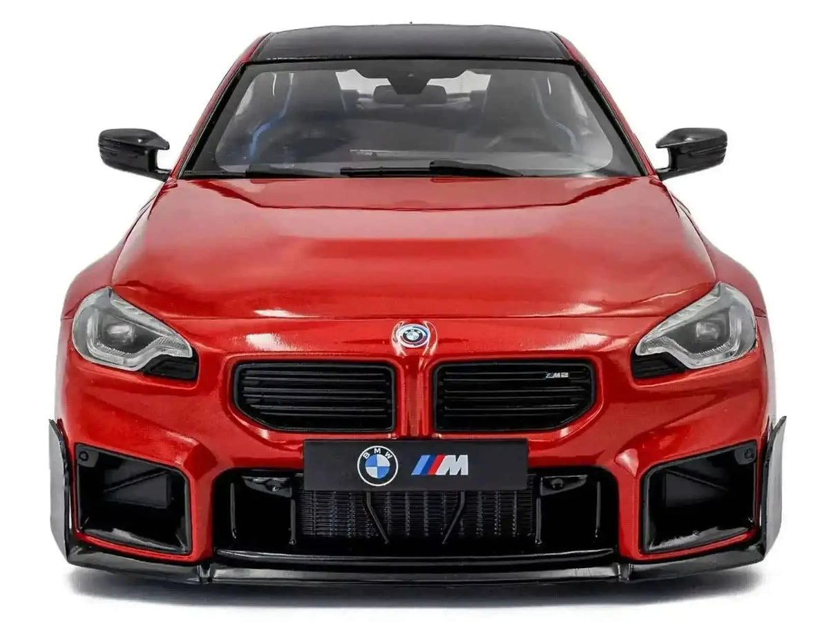 2024 BMW M2 Performance Parts Toronto Red Metallic with Carbon Top 1/18 Diecast Model Car by Solido Cartsfy Inc.