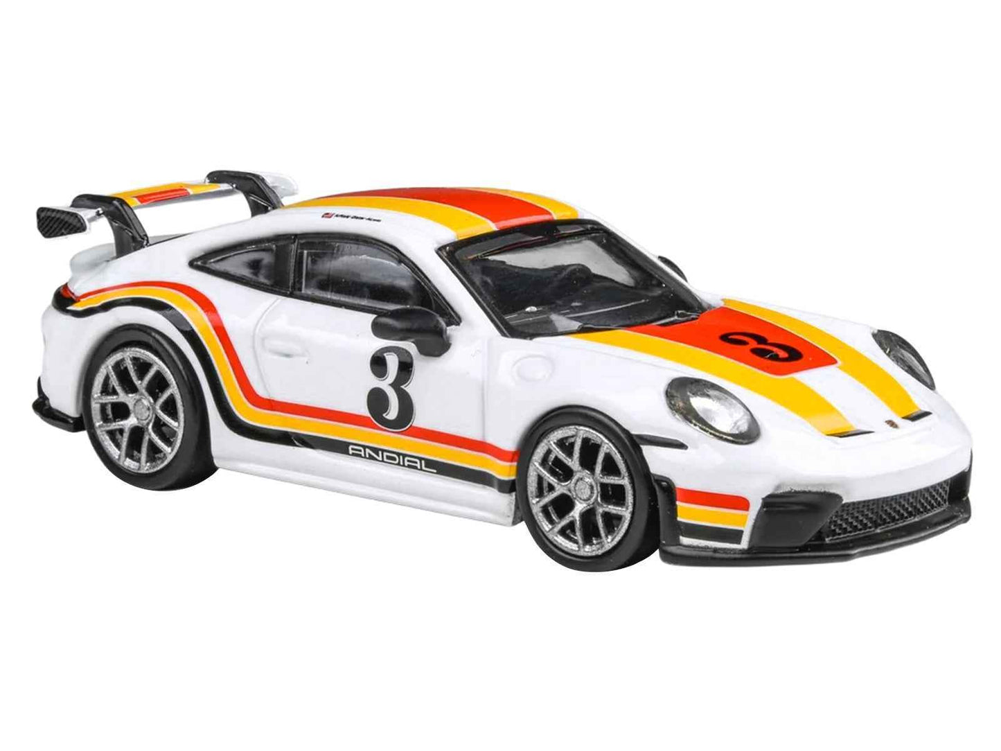2025 Porsche 911 GT3 (992.2) #3 "Andial Livery" White with Stripes 1/64 Diecast Model Car by Paragon Models Miniature Motors Default Title Default Title-