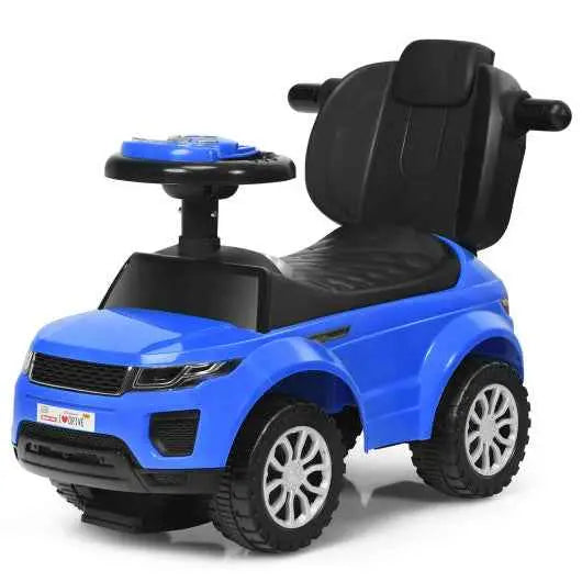 3 In 1 Ride on Push Car Toddler Stroller Sliding Car with Music-Blue Cartsfy Inc.