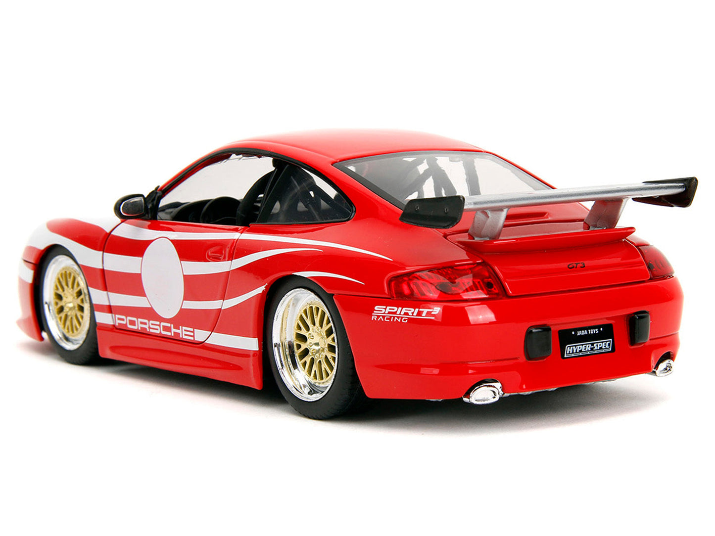 Porsche 911 GT3 (996) Red with White Graphics "Hyper-Spec" Series 1/24 Diecast Model Car by Jada Miniature Motors Default Title Default Title-