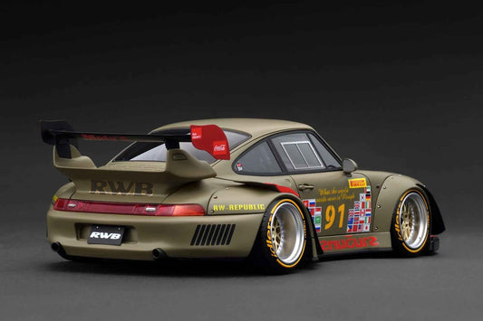 Ignition Model Porsche 993 RWB "Khaki" Matte Green 1:18