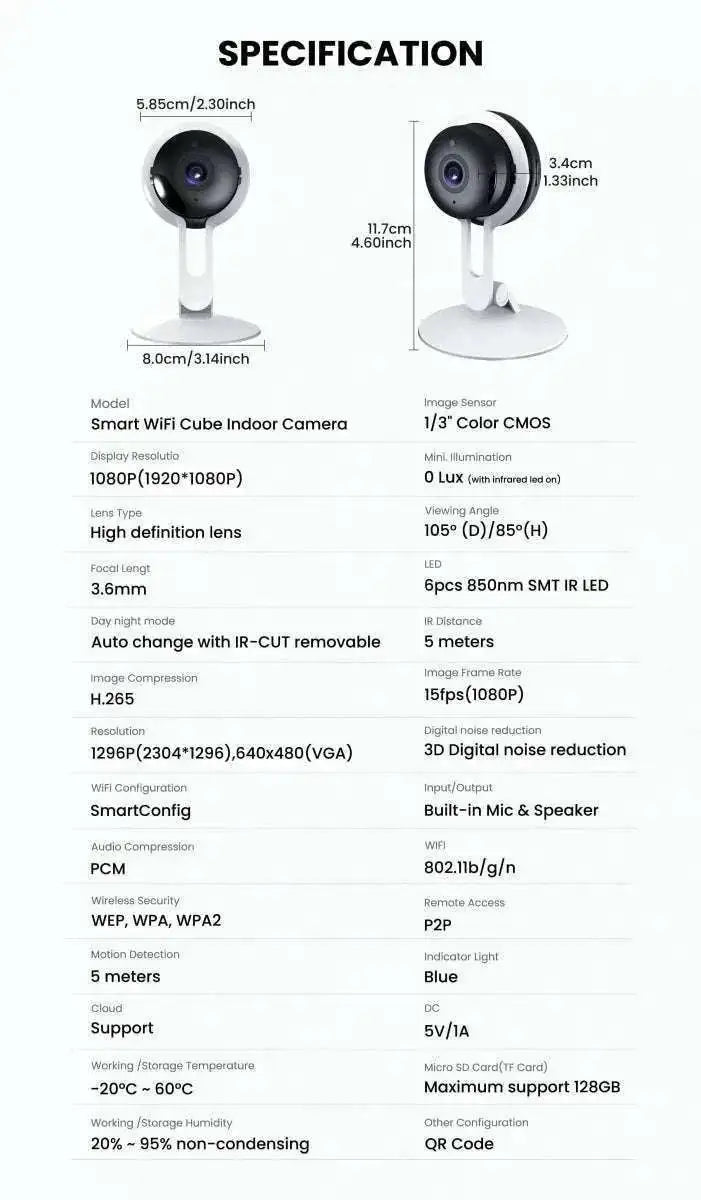3MP Wireless security Camera – Two-Way Audio, Motion Detection, Night Vision Cartsfy Inc.
