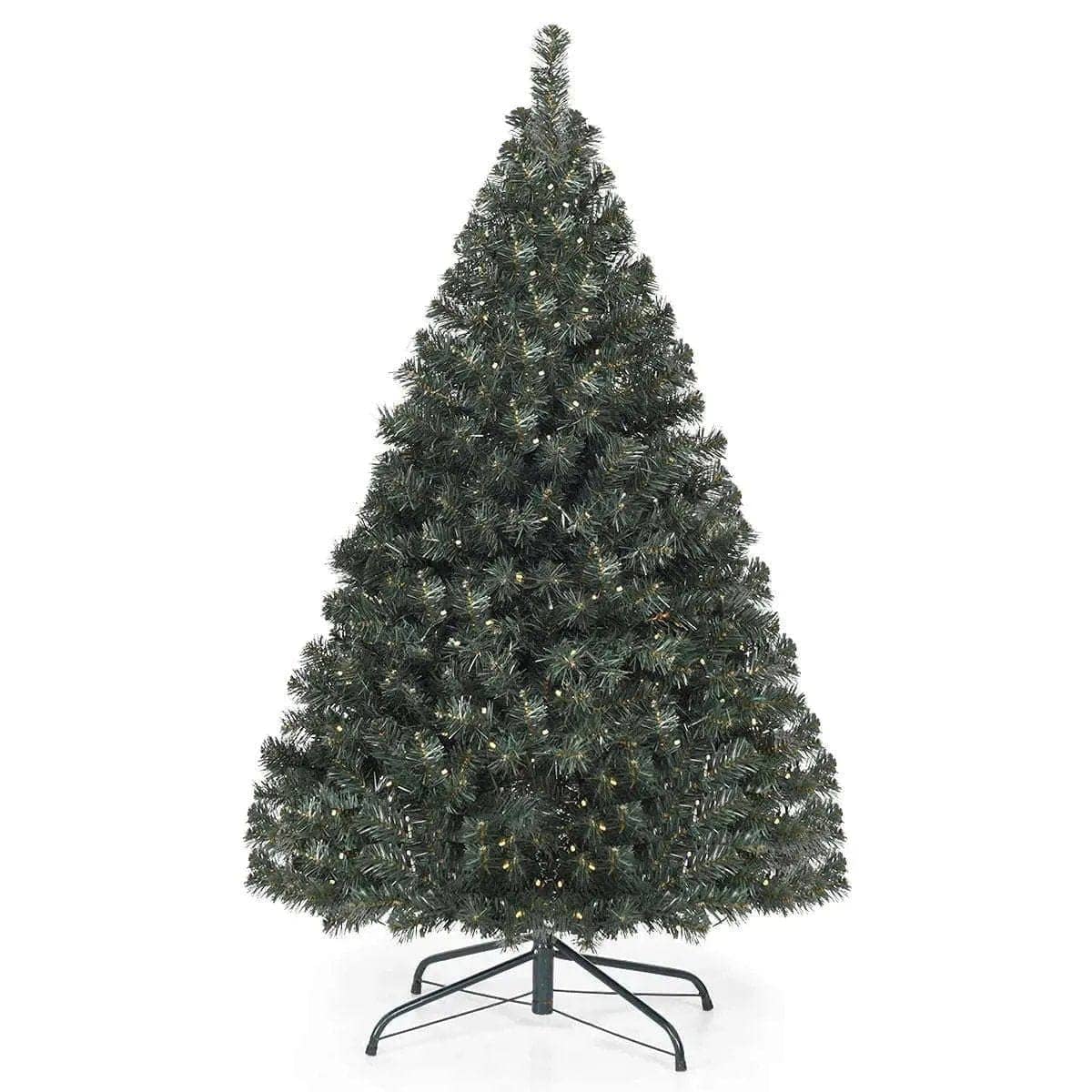 4.5 Feet PVC Pre-lit Artificial Hinged Christmas Tree Cartsfy Inc.