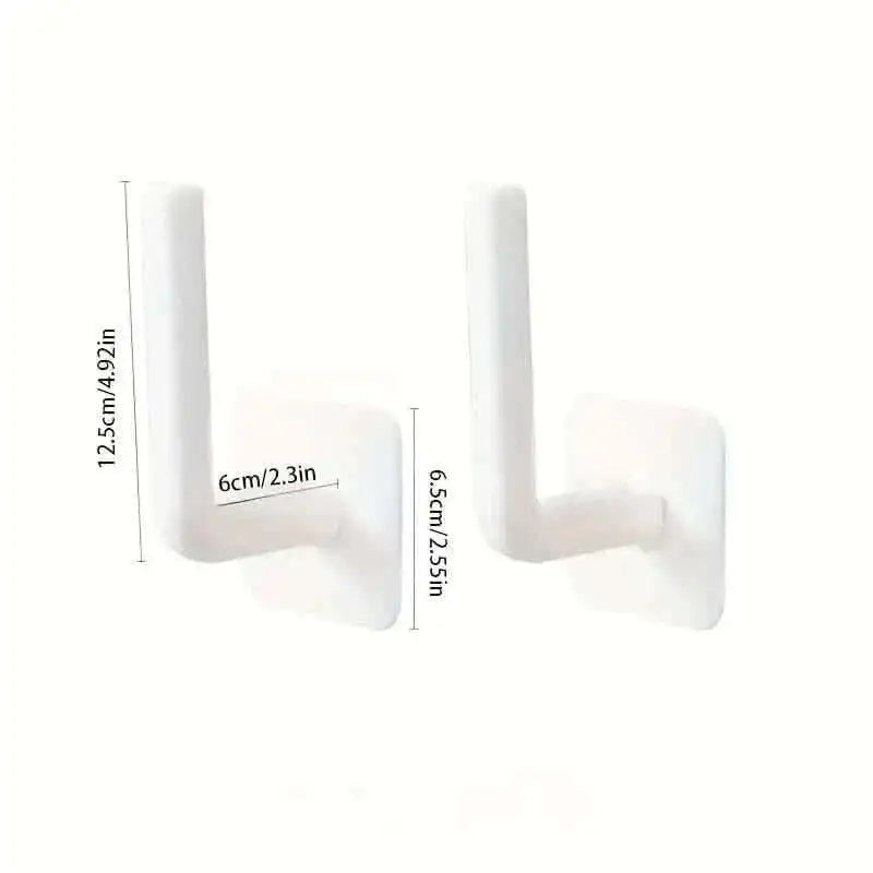 4-Pack: Adhesive Toilet Paper Holder, Wall Mount, White & Black Cartsfy Inc.