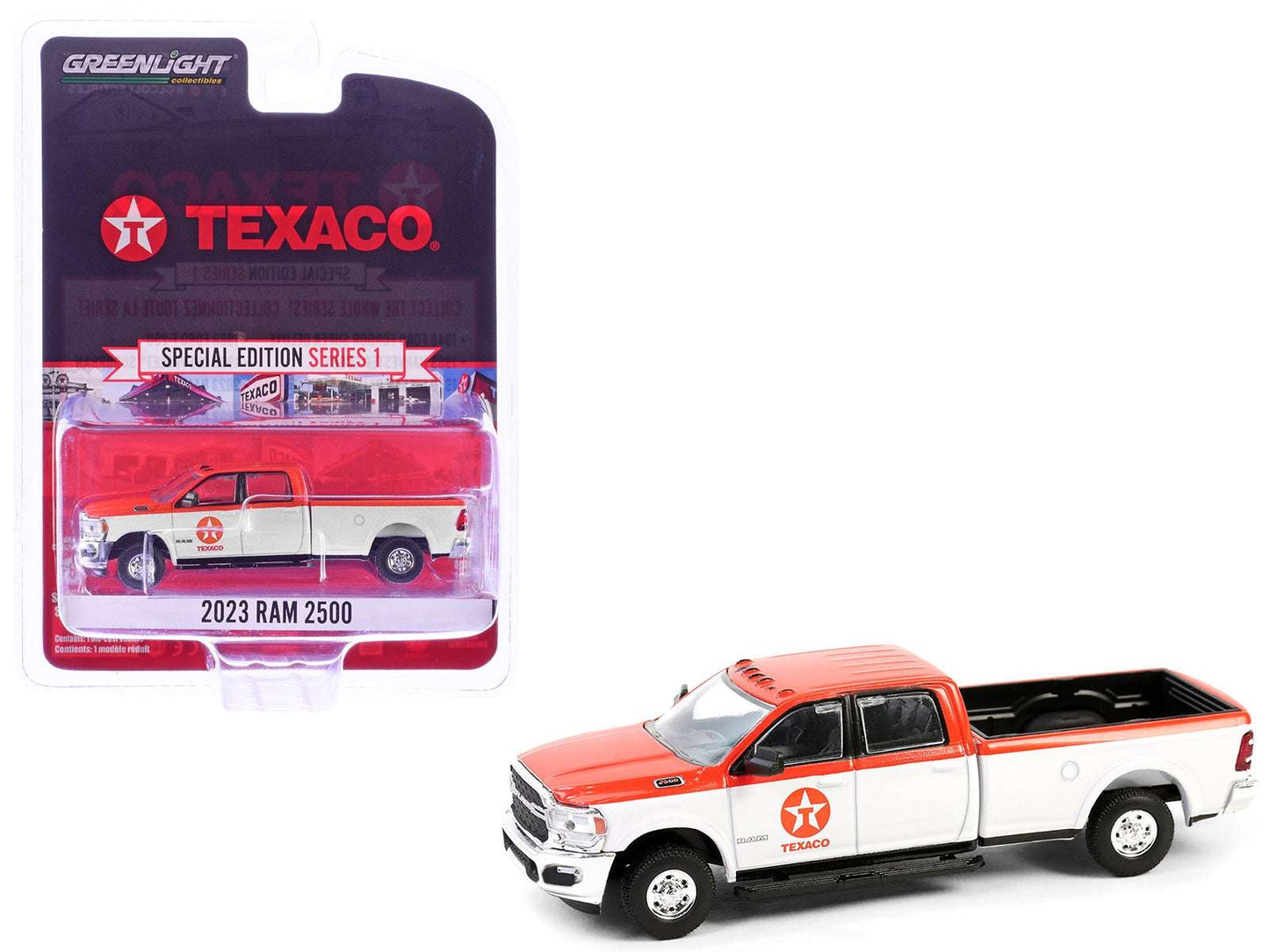2023 Ram 2500 Pickup Truck "Texaco" Orange and White "Texaco Special Edition" Series 1 1/64 Diecast Model Car by Greenlight Miniature Motors Default Title Default Title-