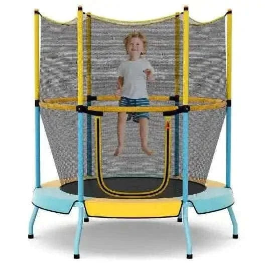 48 Inch Toddler Trampoline with Safety Enclosure Net-Yellow Cartsfy Inc.